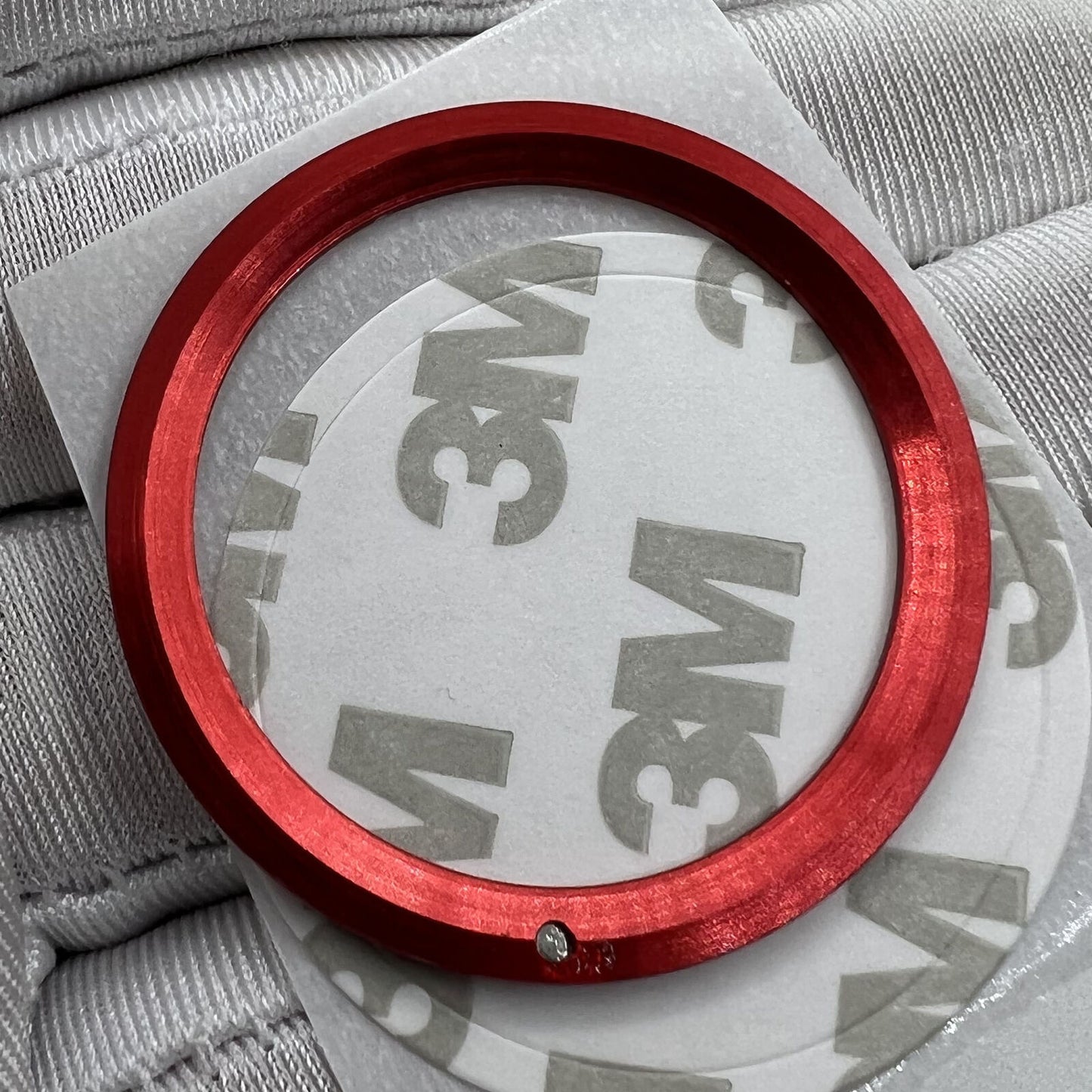 Lunette de montre 38 mm en céramique inclinée, anneau rouge, police argentée, vert, pièce de montre lumineuse