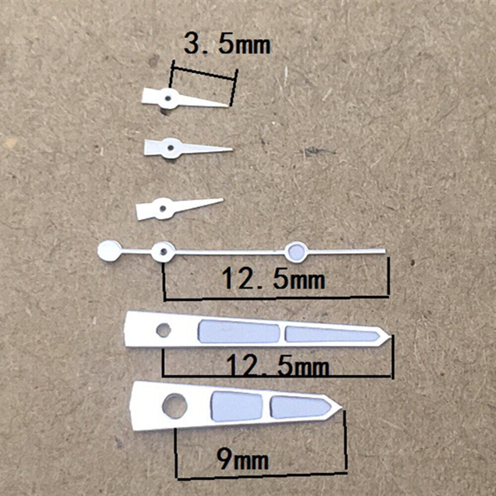 12,5 mm Uhrzeiger, grün leuchtend, silberner Rand für ISA 9232 Quarzwerk