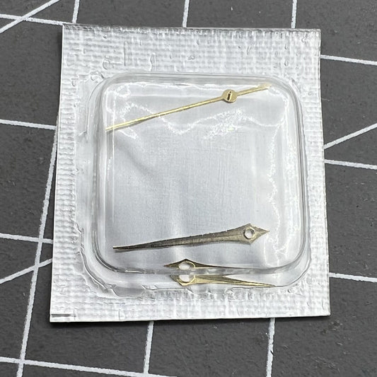 Golden watch hands set for Miyota 2035 movement, 14mm/13mm/10mm lengths, NO.22 design.