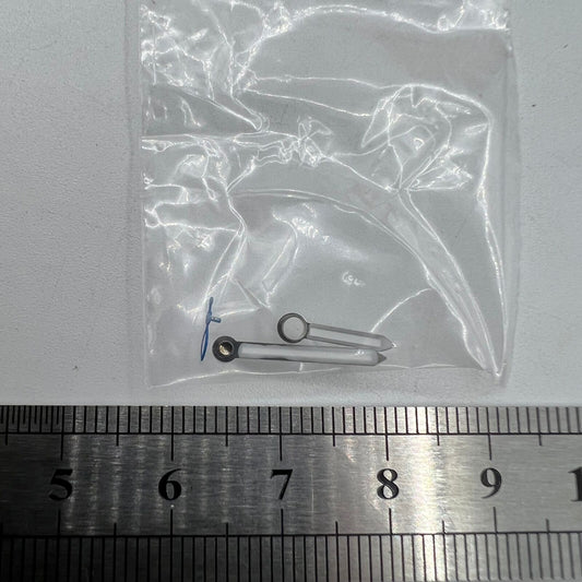 Silver trim arrow-shaped green lume watch hands compatible with ST3600, ST3620, ETA6497, ETA6498 movements.