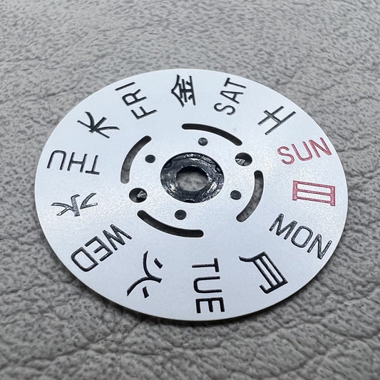 1. White Week Disk Wheel Crown AT 3.8 by Japanese&English, compatible with Seiko NH35/NH36 watches.