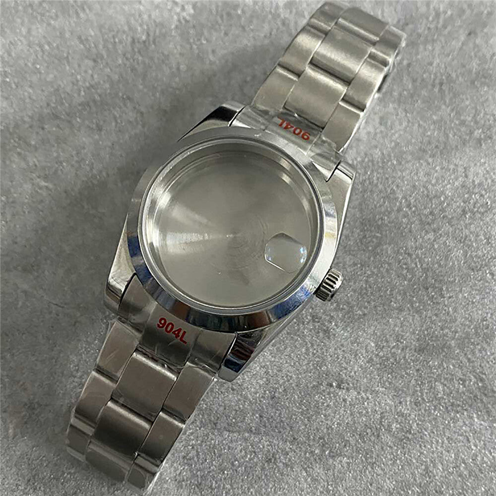 Boîtier de montre + bracelet en verre saphir, boîtier en acier inoxydable pour NH35/36/4R