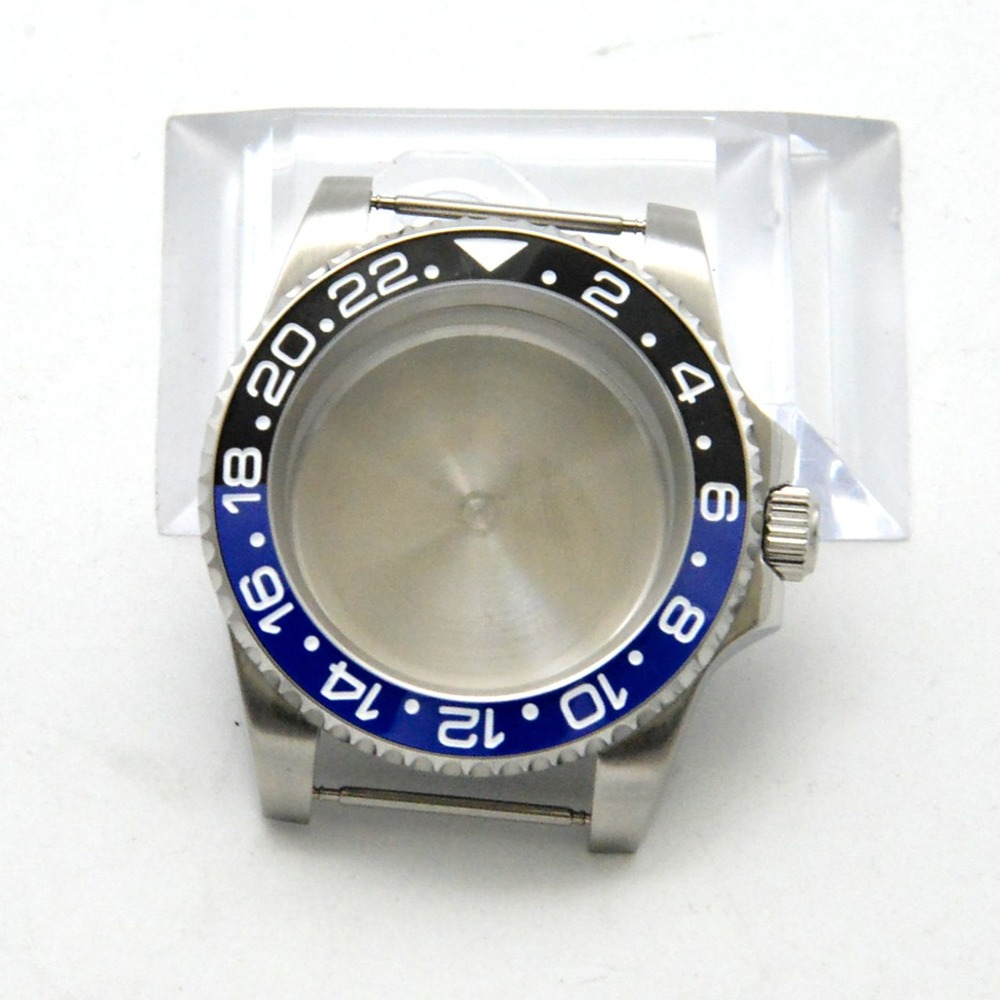 Montre de yacht automatique 40 mm GMT, boîtier compatible avec le mouvement NH35/36, verre saphir