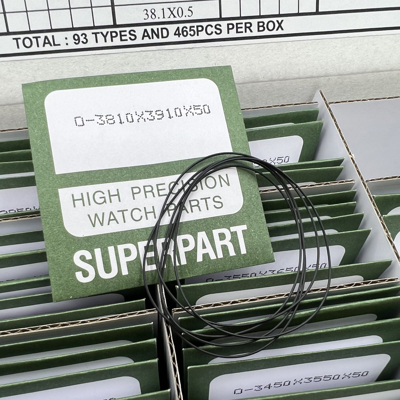 Waterproof O ring kit 465pcs, 93 sizes, 0.5mm thick seals for watch back gaskets