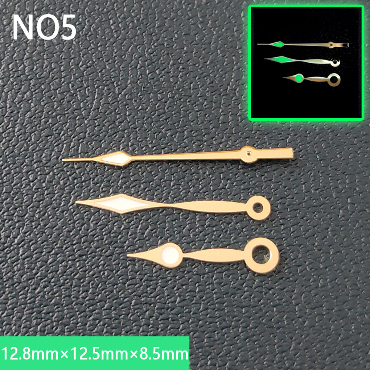Watch Hands with green super luminous coating for NH35 and NH36 movements by Watch Hands.