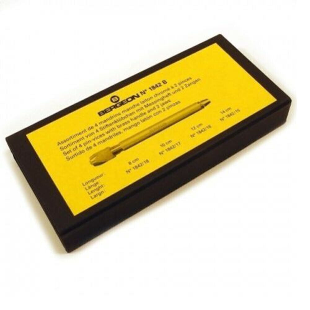Bergeon 1842-B Set Of 4 Square Head Pin Vices Holders Brand New Tool