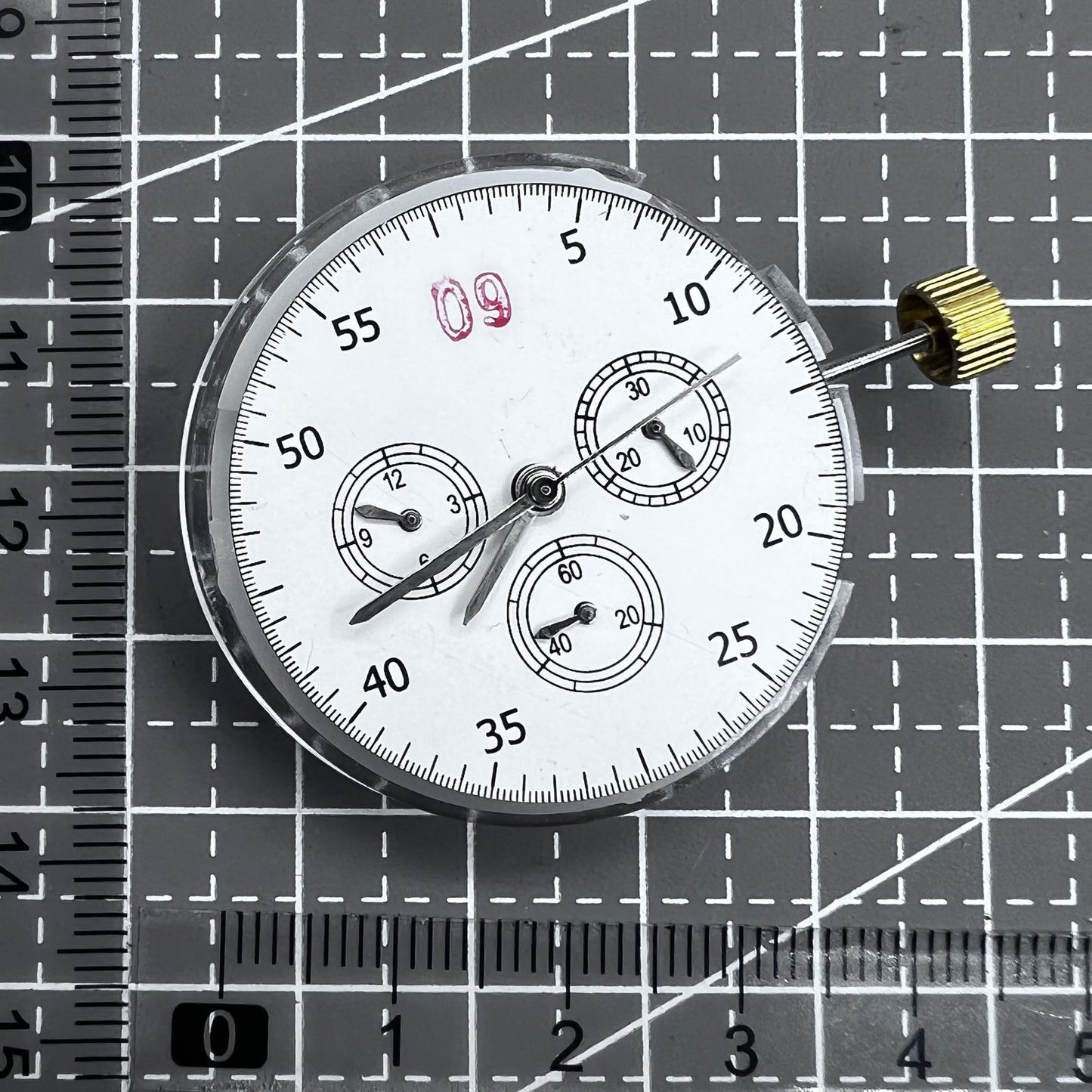 Hergestellt in China 7750 Automatisches Chronographenwerk @3 @6 @9 ETA 7753 Konfiguration