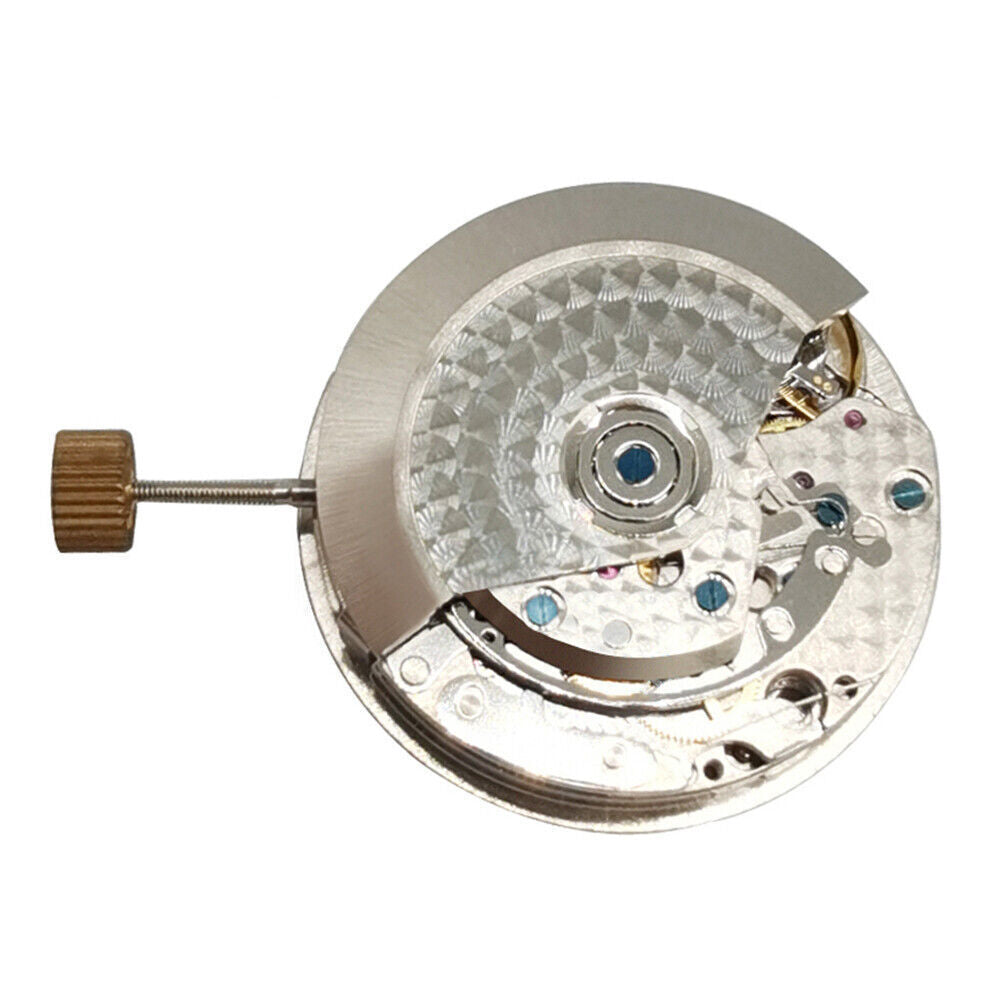 Asian 7750 automatic chronograph watch movement with single calendar and seconds subdial, ETA style.