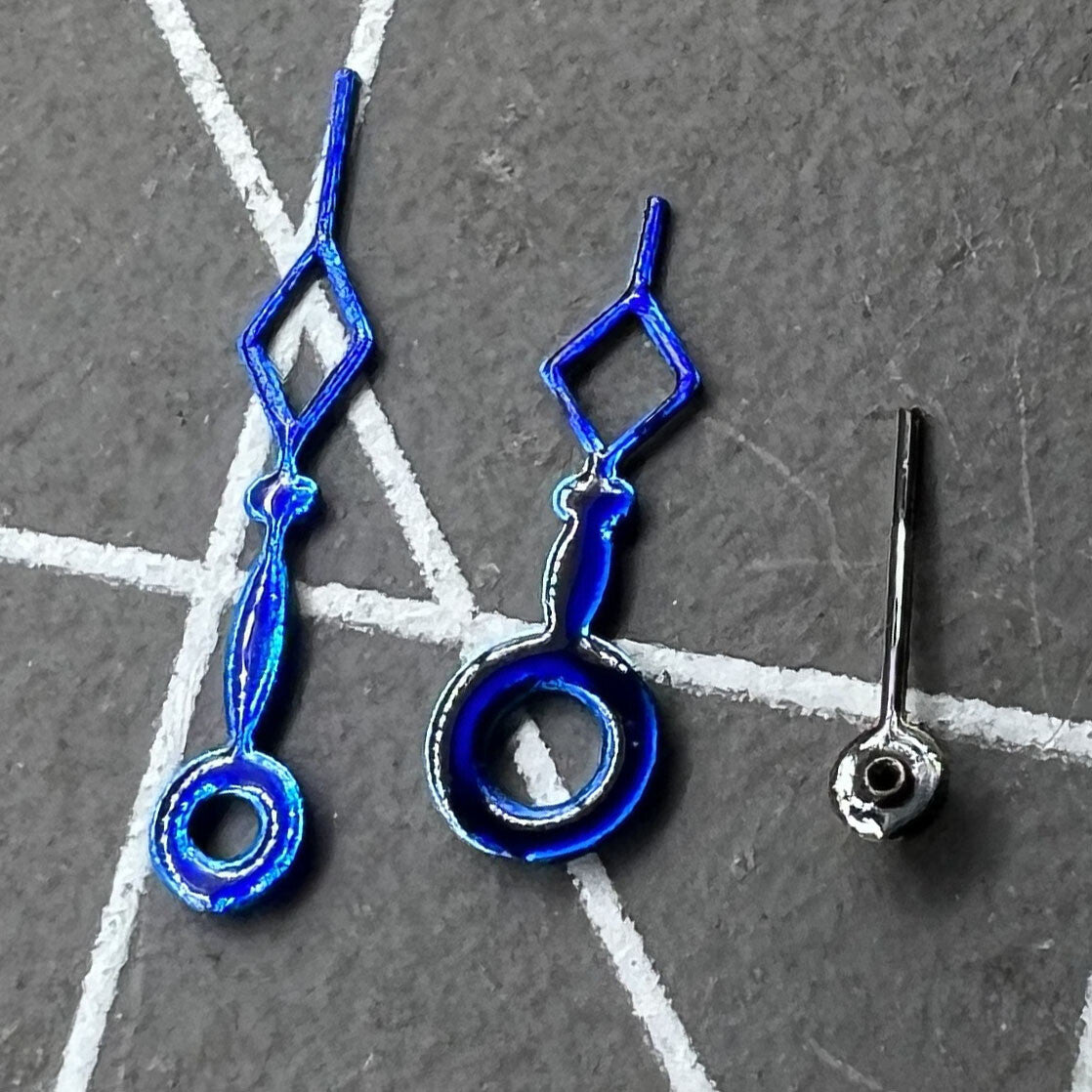 2 Sets/Pack Blue Trim Diamond Hollow Watch Hands for Miyota 1L45 Quartz Movement