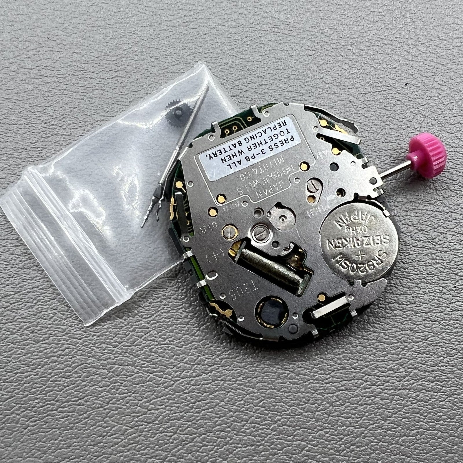 Miyota T205 quartz watch movement showcasing precise timekeeping with display window for easy reading.