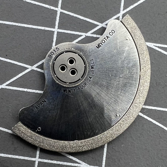 Rotor oscillating weight for Miyota 9015 watch movement, precision part enhancing timepiece performance.