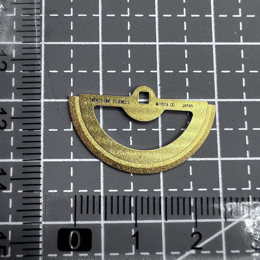 Golden rotor oscillating weight set for Miyota 82S7 movement, enhancing watch performance.