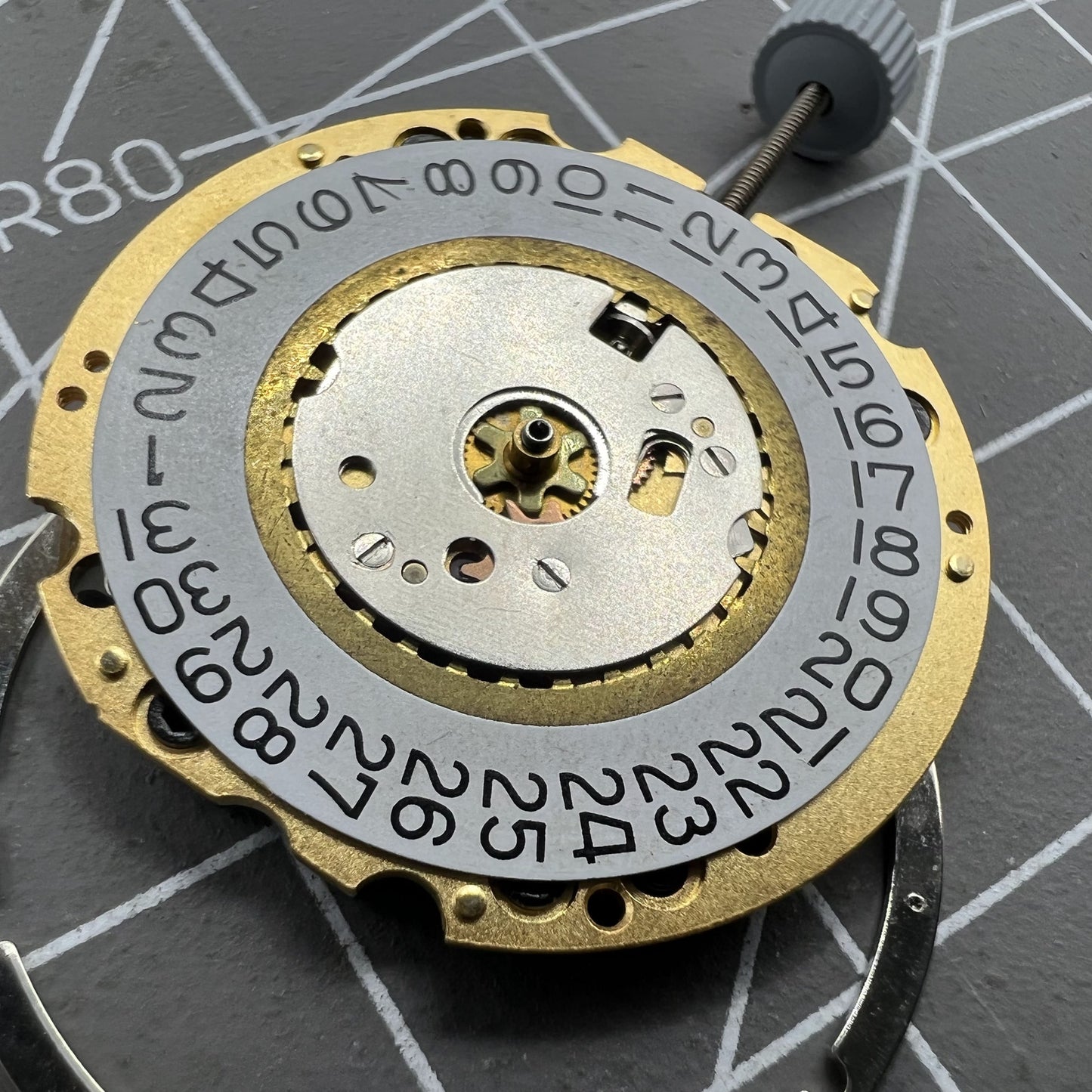 Ronda 705 Golden Quartz Watch Movement Swiss Made Date At 3