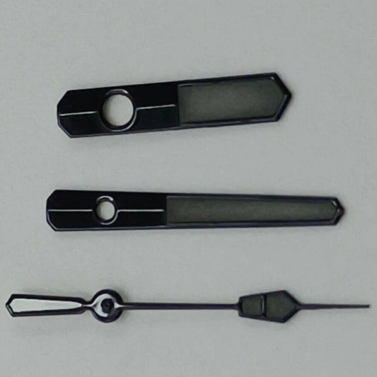 12.5mm Black Trim Grey Painted Green Lume Watch Hands for NH35 NH36 7S26 7S36 - luminous hands for enhanced visibility
