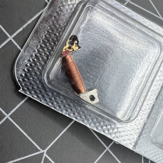 Circuit board coil for Hattori Epson VD53C quartz watch movement, precision replacement part.