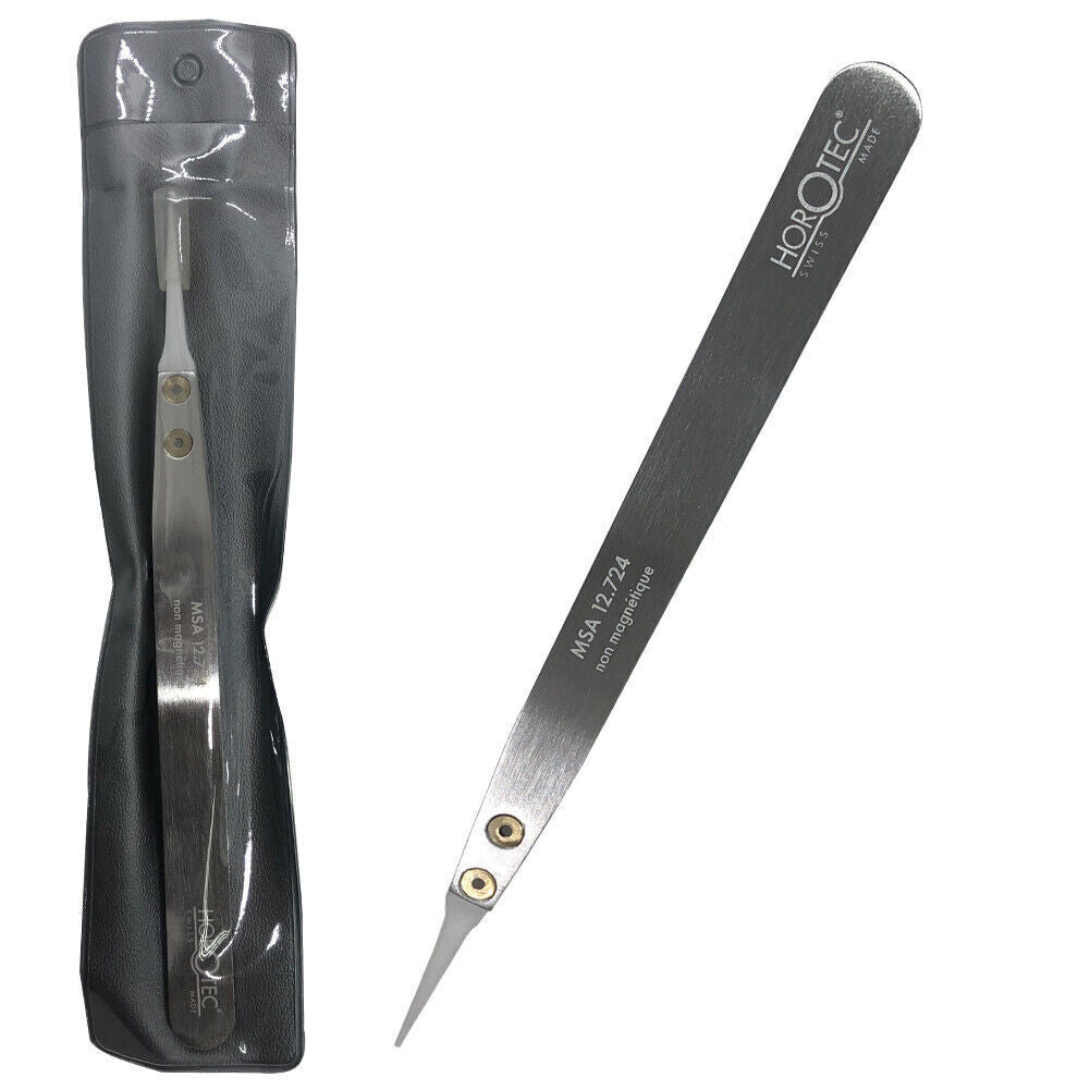 Horotec MSA12.724 Aluminium Tweezer with Very Fine White Delrin® Soft Tips
