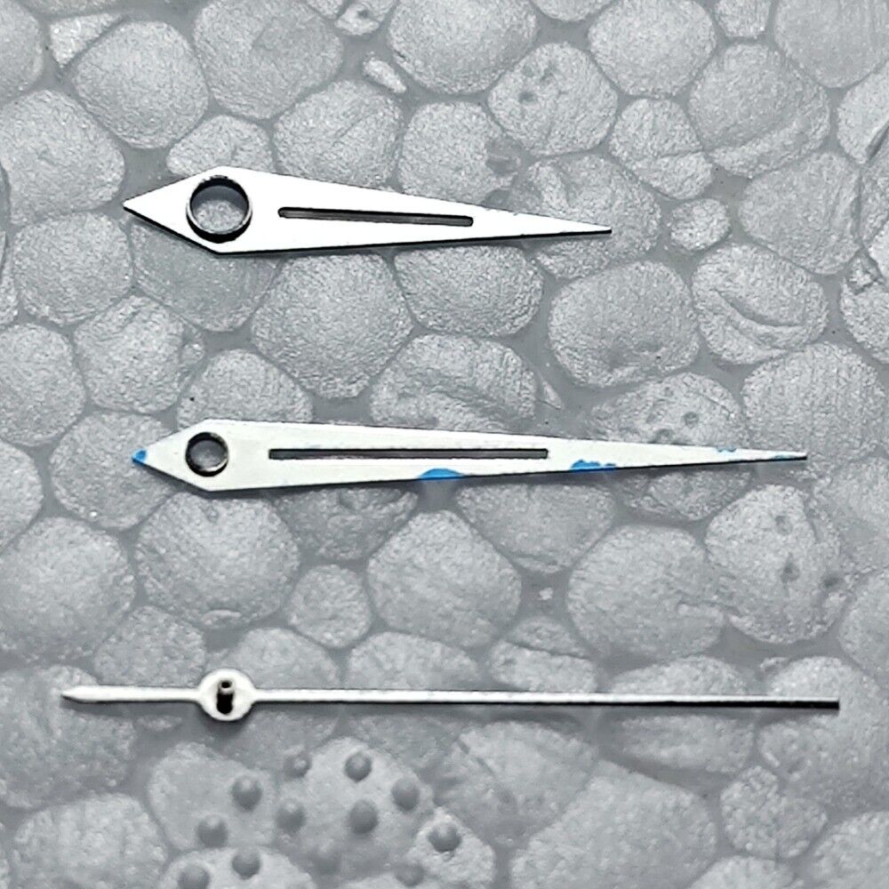 Aiguilles de montre creuses polies bleues 10 × 15 × 15 mm pour mouvement HANGZHOU2350