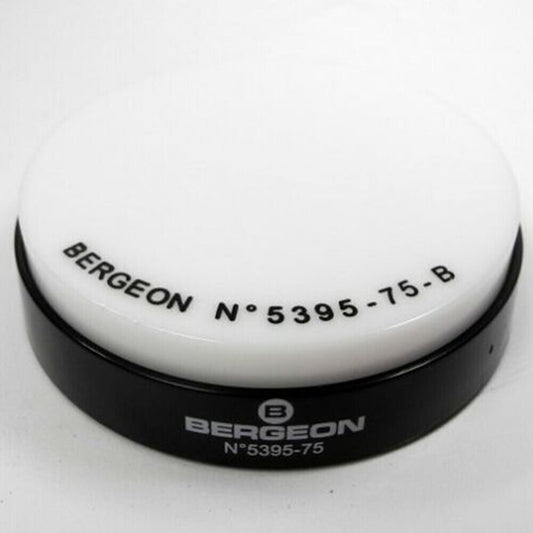Bergeon 5395-75-B white gel cushion for 75mm watch cases, perfect for secure watch repairs.