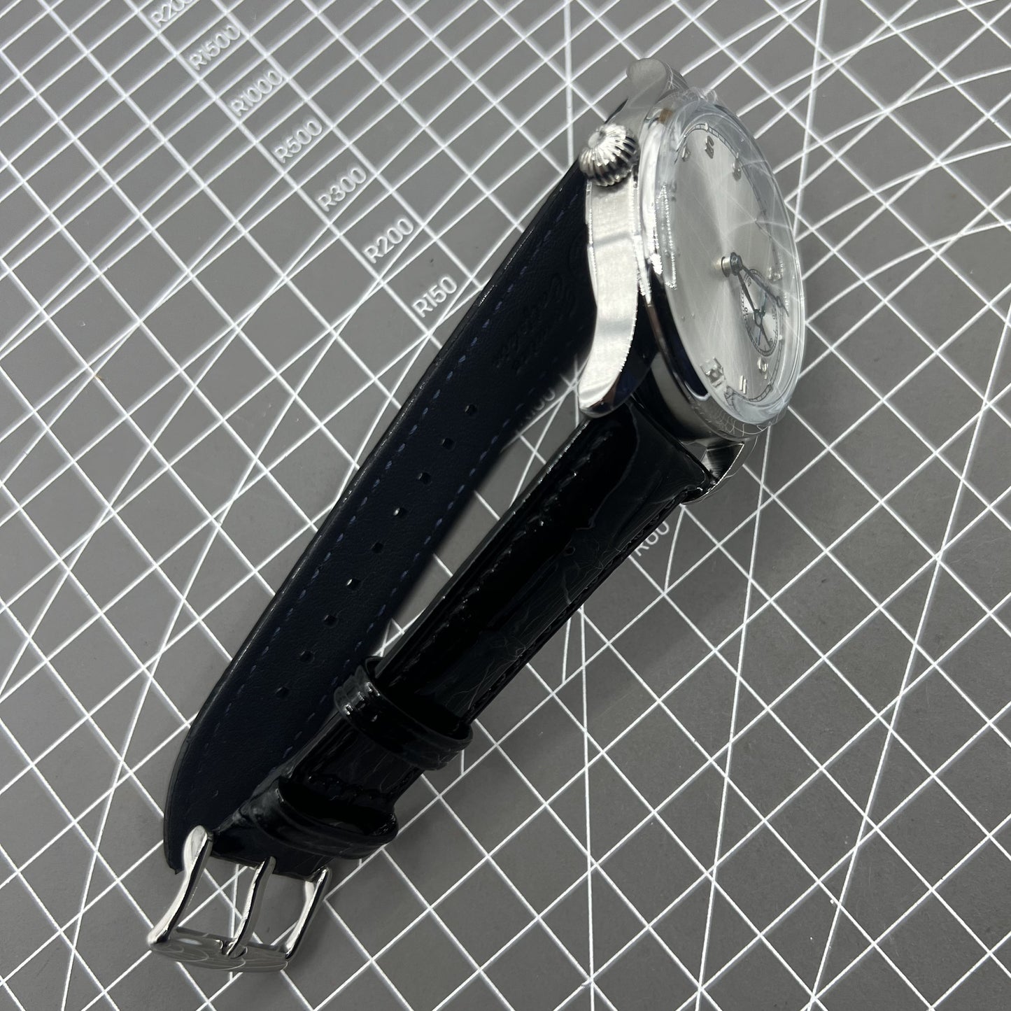 42mm Herrenuhr Mechanisches Uhrwerk Seagull ST3600 Weißes Zifferblatt Handaufzug