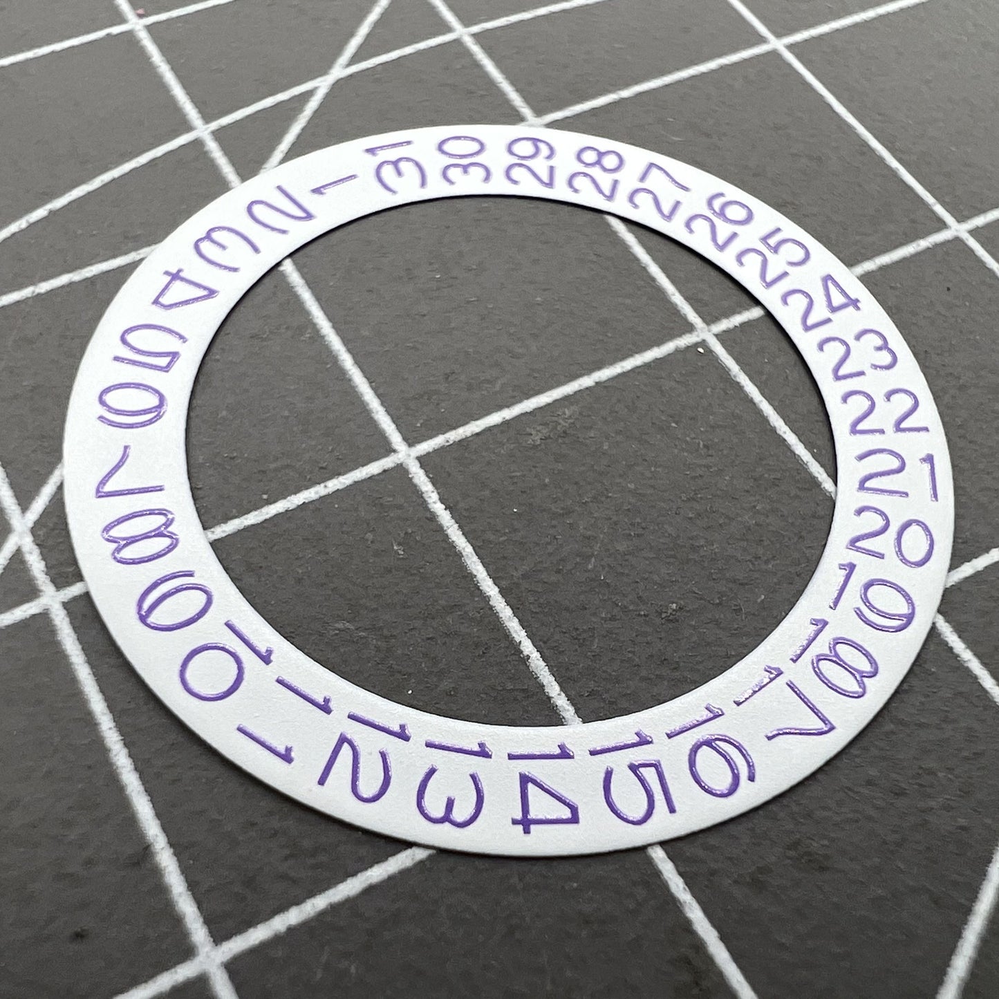 White Background Light Purple Character Disk Date Wheel for Miyota NH35 NH36