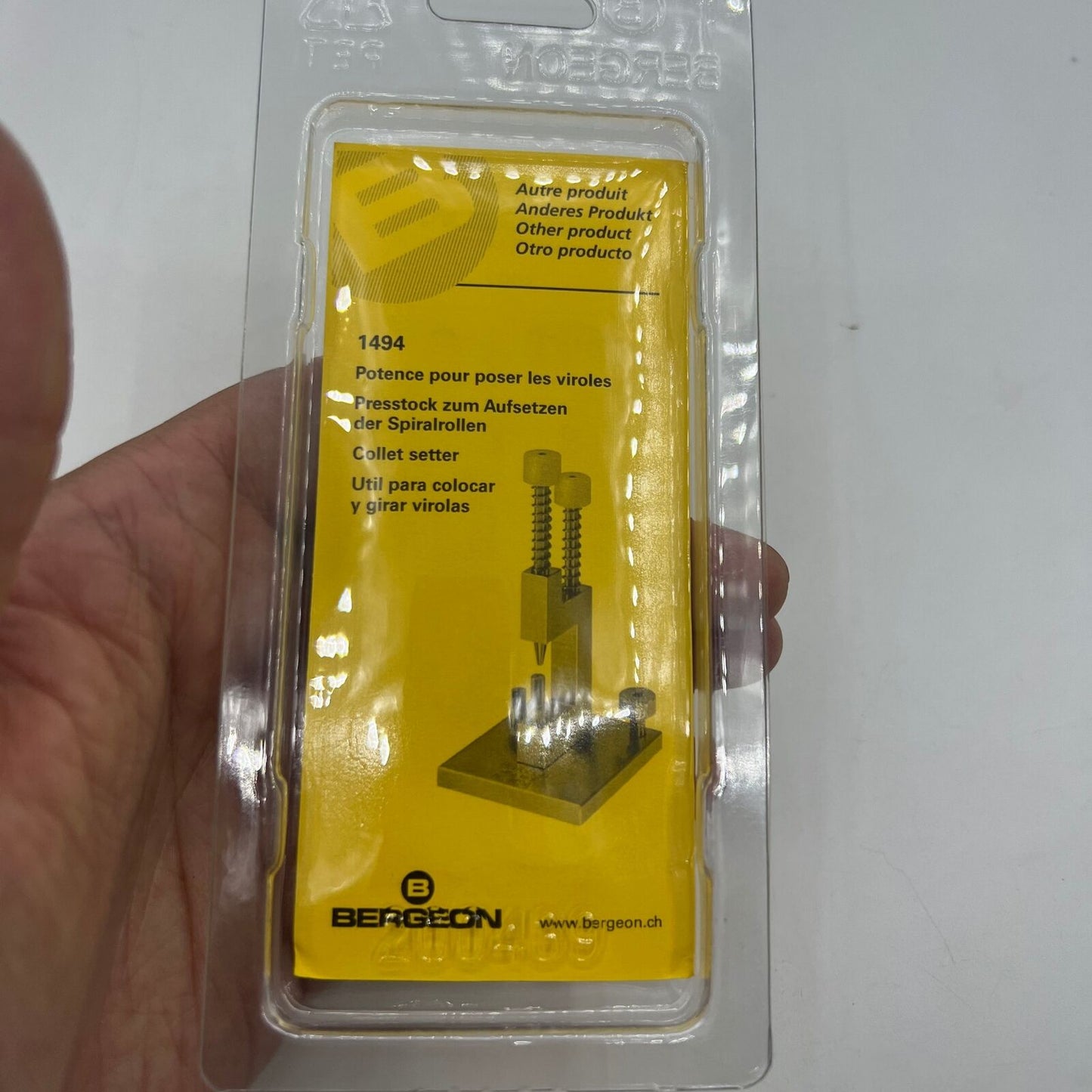 Swiss Bergeon 3007 watch collet tightening and reaming tool, precision Swiss watch accessory.
