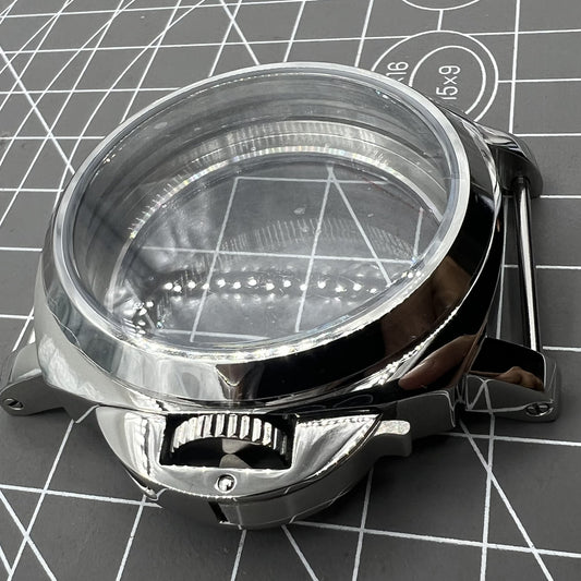 Polished 44MM stainless steel watch case for ETA6497/6498, fits ST3600/ST3620 movements.