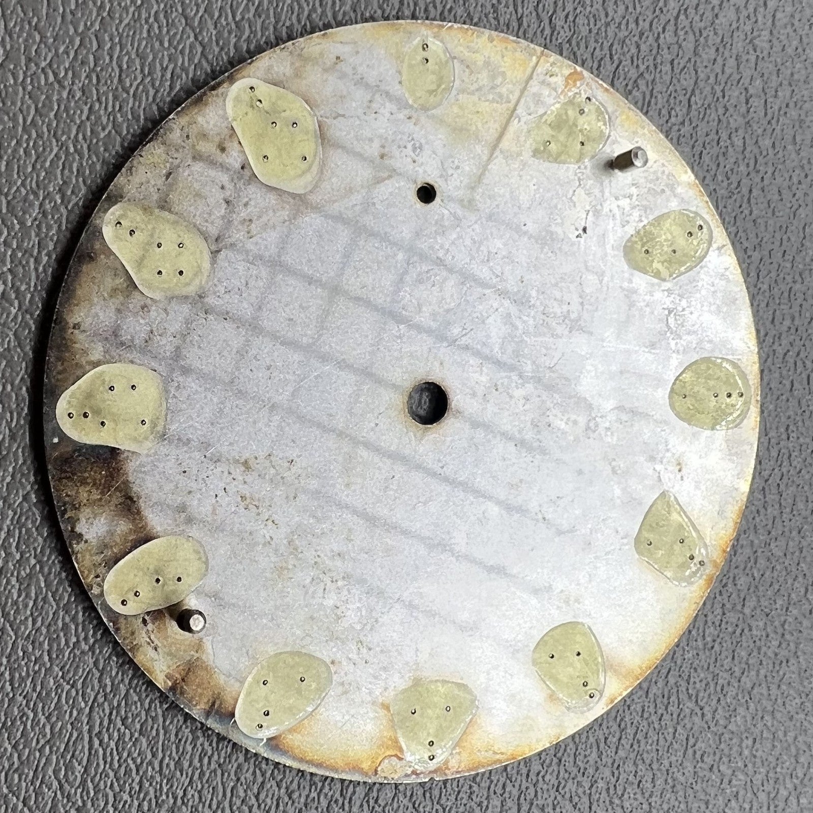 White 37mm BP08 pilot watch dial, ETA 6497 compatible, minimalist no-logo design for classic timepieces.