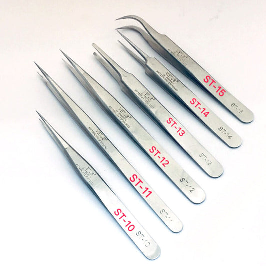 VETUS ST Series stainless steel non-magnetic tweezers for precise watch accessory repairs