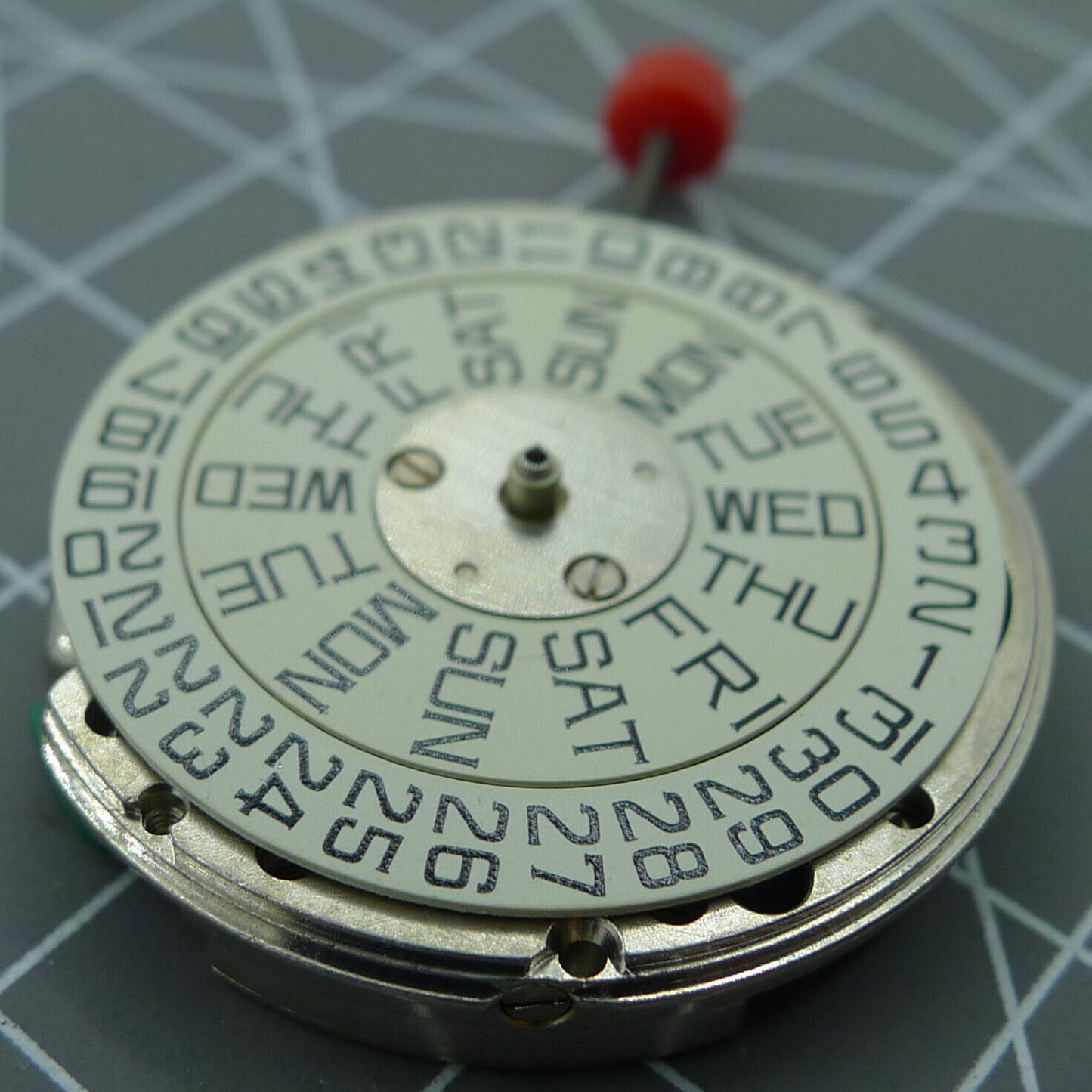 Swiss Made Silver ESA9181 Quartz Movement Double Calendar 3 Hands Watch Part