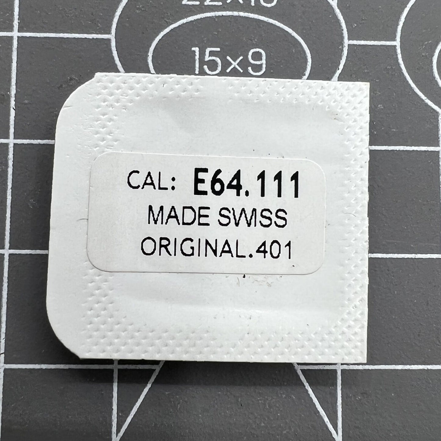 Original Swiss Made ETA E64.111 watch winding stem, durable replacement part for precise movement function.