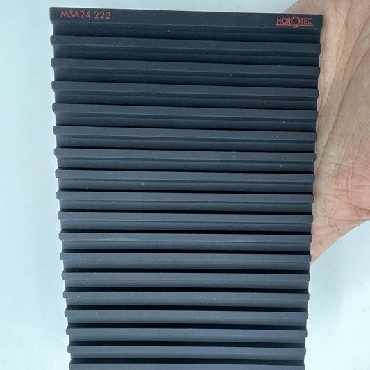 Horotec MSA24.222 black silicone anti-slip bench mat with 19 grooves for watch accessory repairs.