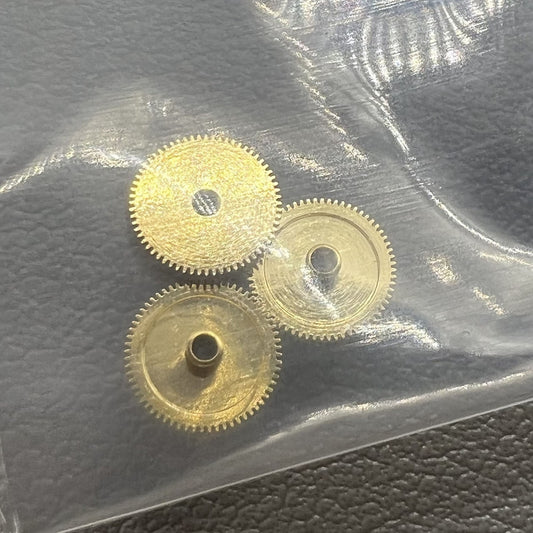 Set of 3 Chongqin PT5000 hour wheels for watch repair and replacement parts.