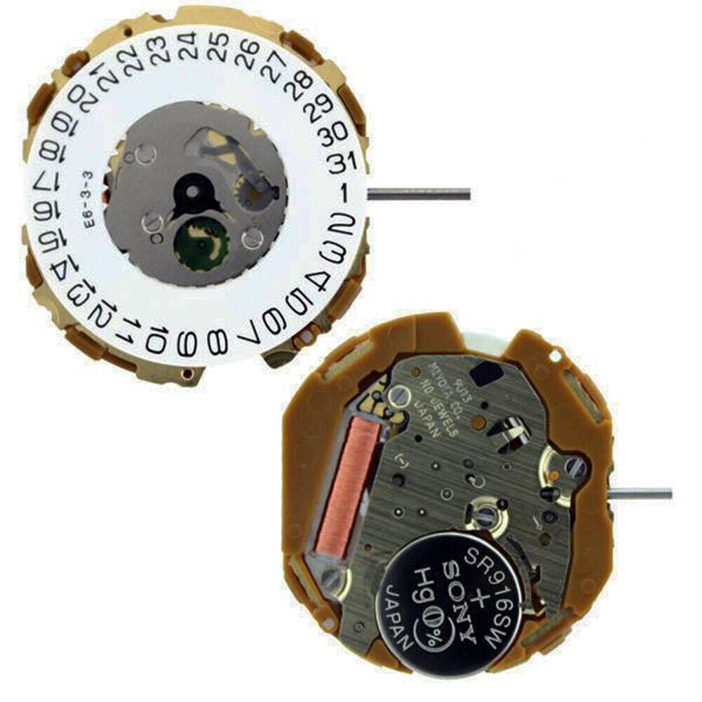 Miyota 9U15 Japan Quartz Movement Date at 3