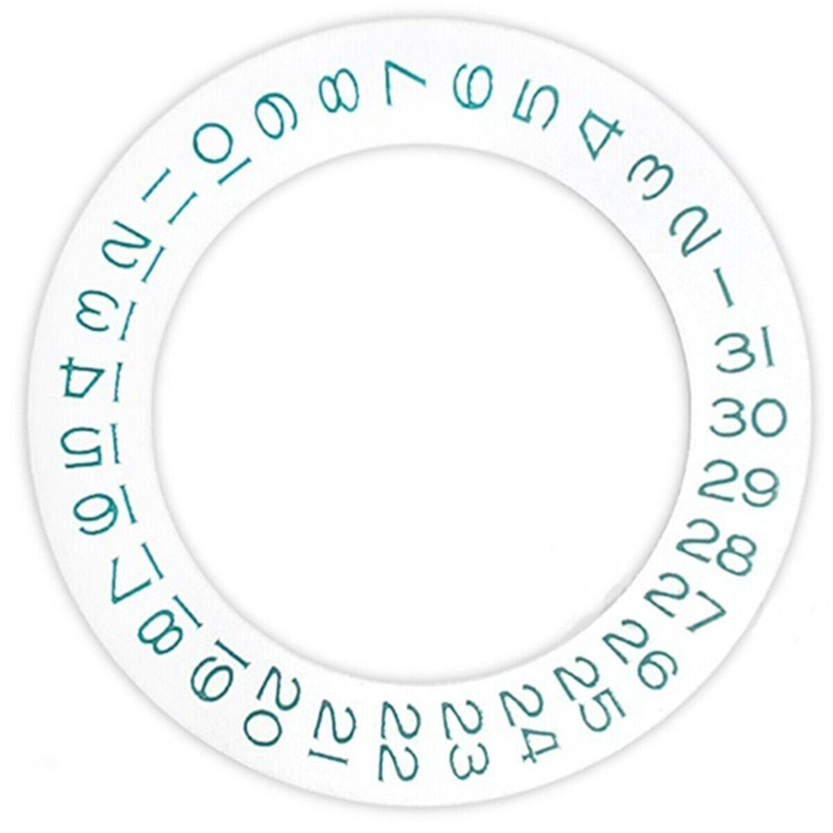White Background Green Date Wheel Overlay for ETA2824 2836 8200 8215 Movement