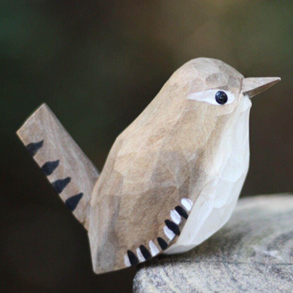 Handmade Winter Partridge wooden figurine, perfect decorative collectible for seasonal home d�cor.