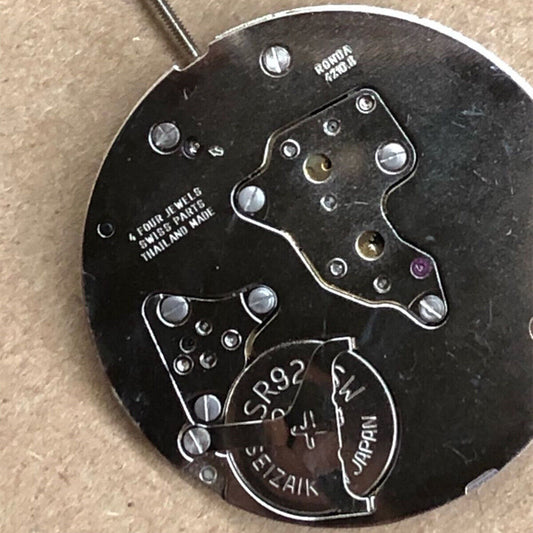 Ronda 4120B quartz watch movement with black disk wheel, precision Swiss watch part for accessories.