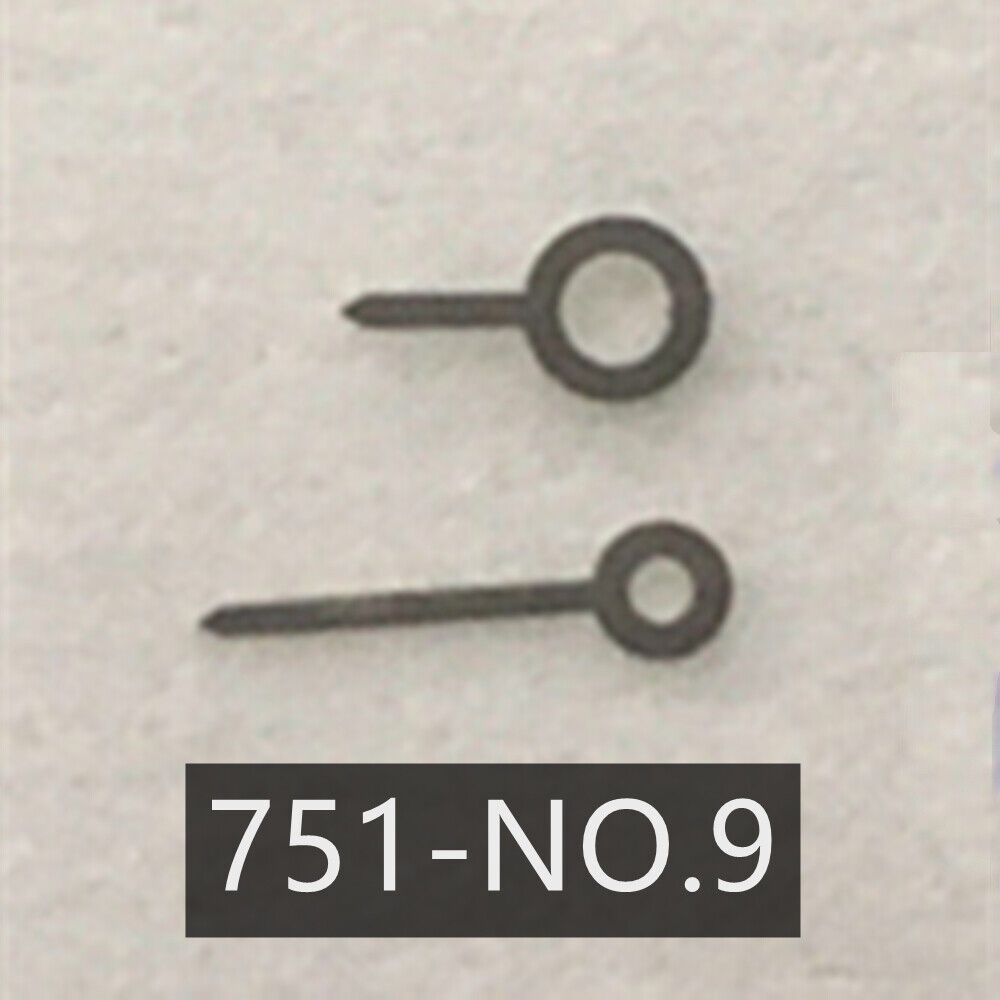 Black 2 hands for Ronda 751 quartz watch movement, sleek design for precise timekeeping.
