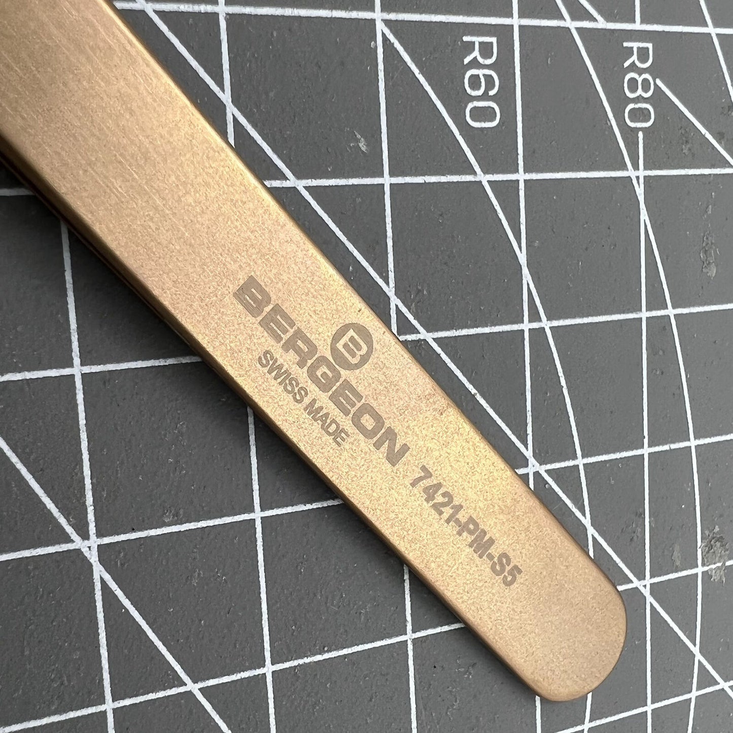 SWISS MADE Bergeon 7421-PM-S5 Tweezers Brand New High Quality BRONZE
