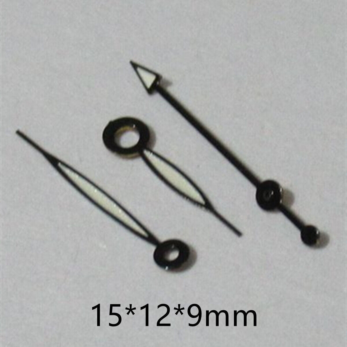 15mm black trim green luminous watch hands set for Miyota 2035 movement