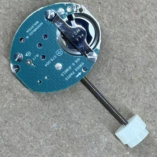 Swiss Made ETA 578.004 quartz movement with 2 hands, 6 jewels, high precision replacement part.