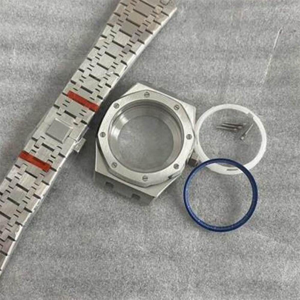 41mm Watch Case Strap with Chapter Ring Waterproof Sapphire Glass for NH35 NH36