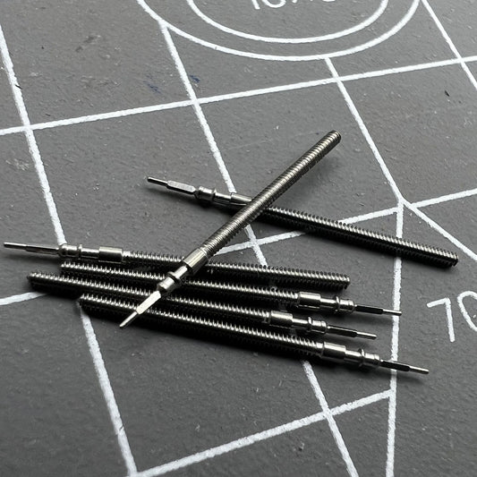 Replacement watch winding stems for Miyota 6N10 quartz movement, durable and precise fit.