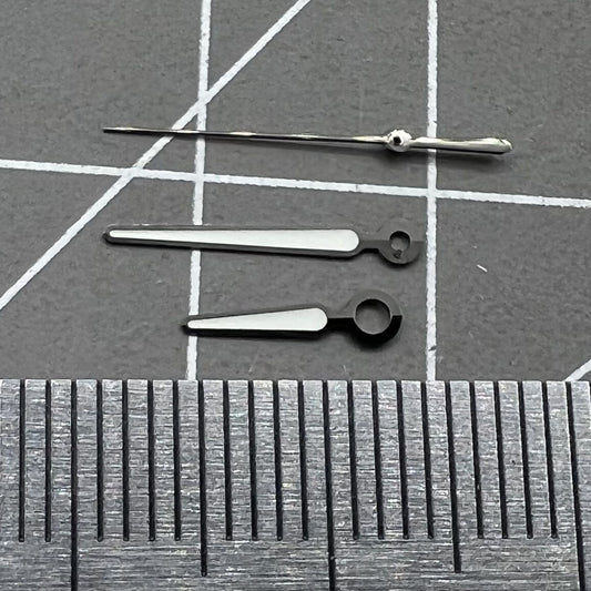 13mm black-trimmed watch hands with C3 blue lume, compatible with NH35/NH36 movements, for precise timekeeping.