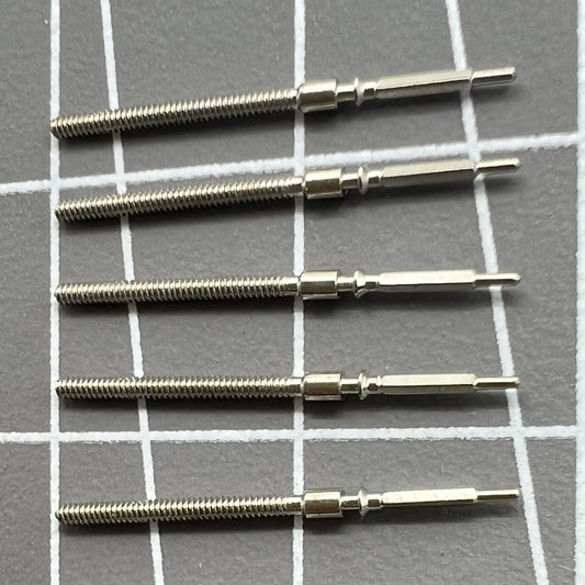 Set of 5 winding stems for 6309 watch movement, compatible spare parts for watch repairs.