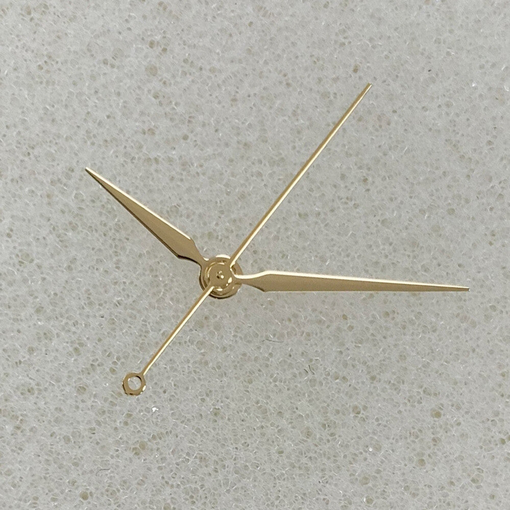 Golden diamond-shaped watch hands set, compatible with NH35/NH36/4R/7S movements, no lume.