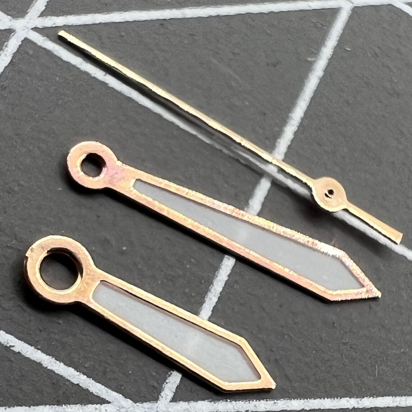 Aiguilles de montre 11 mm avec garniture dorée rose et luminescentes vertes pour Miyota 2315 2035 2036 2115 2305