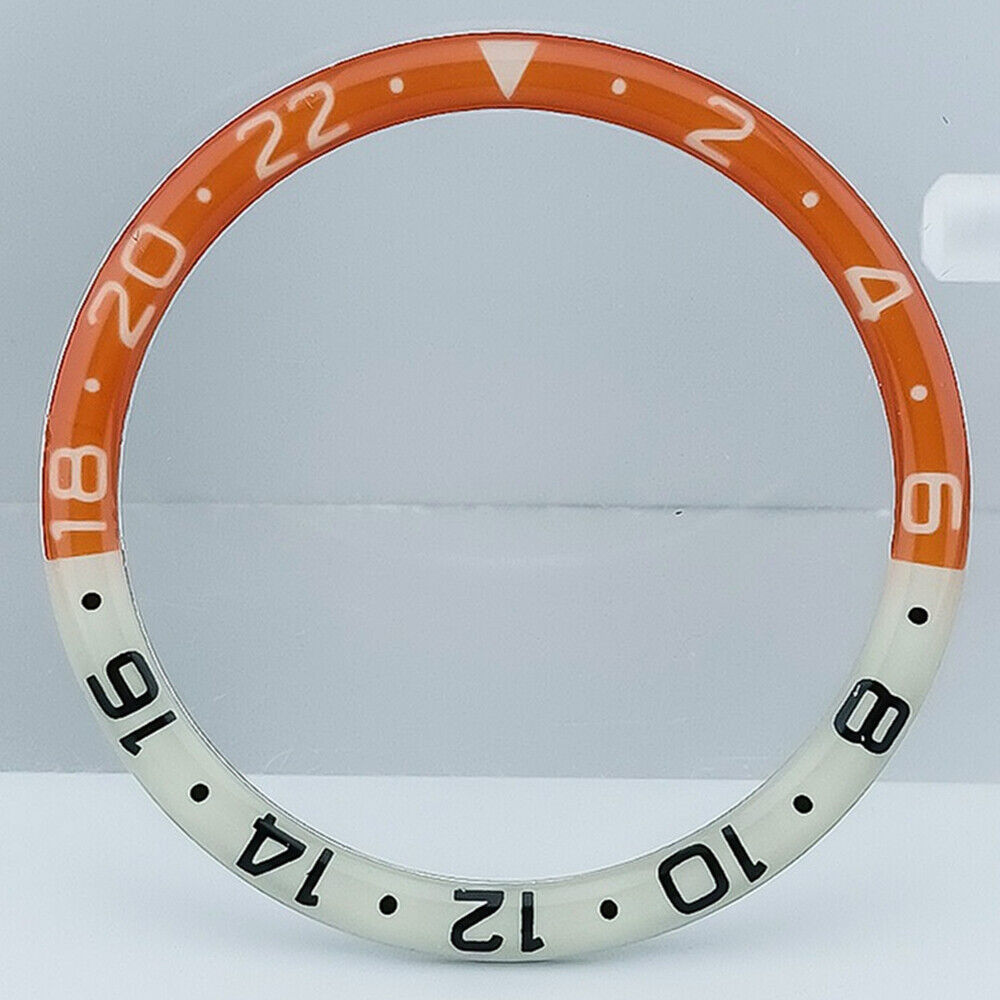 38 mm Harz + Aluminiumlegierung, blau leuchtende Uhrenlünette für die Serien SKX007 und SKX011