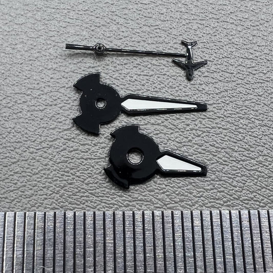 Green Lume Plane small second black trim watch hands for NH35/NH36/4R/7S movements.