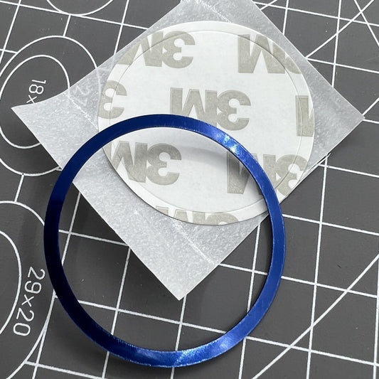 Blue aluminum alloy watch bezel with white font, compatible with Omega Speedmaster models.