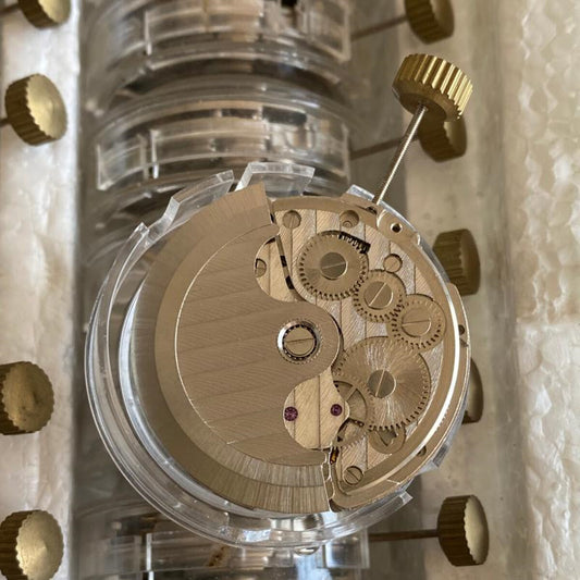 Shanghai Hollow Flywheel watch with automatic mechanical movement, showcasing intricate skeleton design and precision craftsmanship.